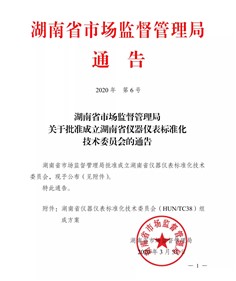 湖南省儀器儀表標(biāo)準(zhǔn)化技術(shù)委員會(huì)成立了！